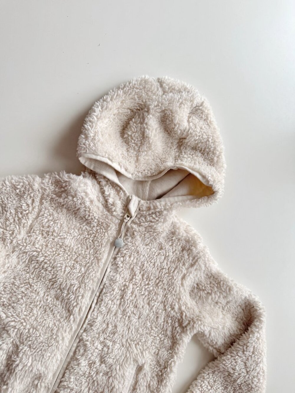 Girls' ATHLETA GIRL So Snug Ivory Sherpa Fleece Full Zip Hoodie, Size S/7 - Picture 5 of 14
